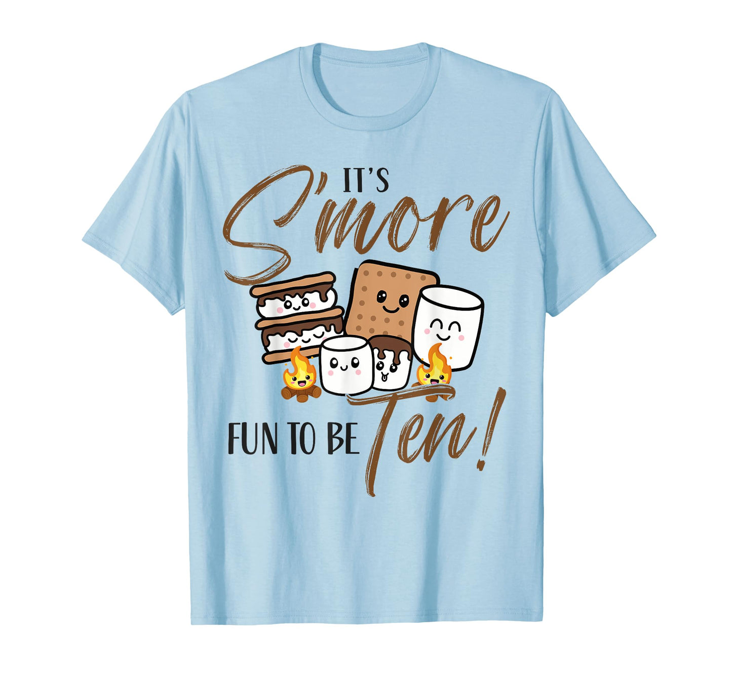 10th Birthday Campfire Marshmallow It's S'more Fun To Be Ten T-Shirt