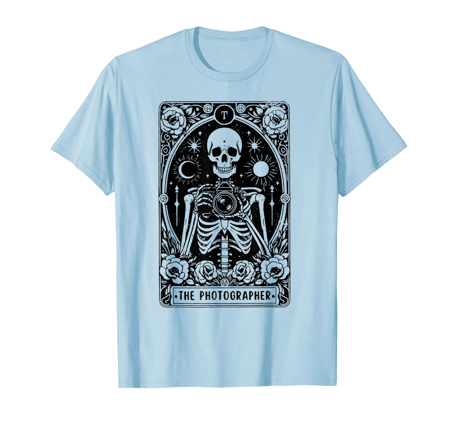 The Photographer Tarot Card, Skeleton Photography Camera T-Shirt