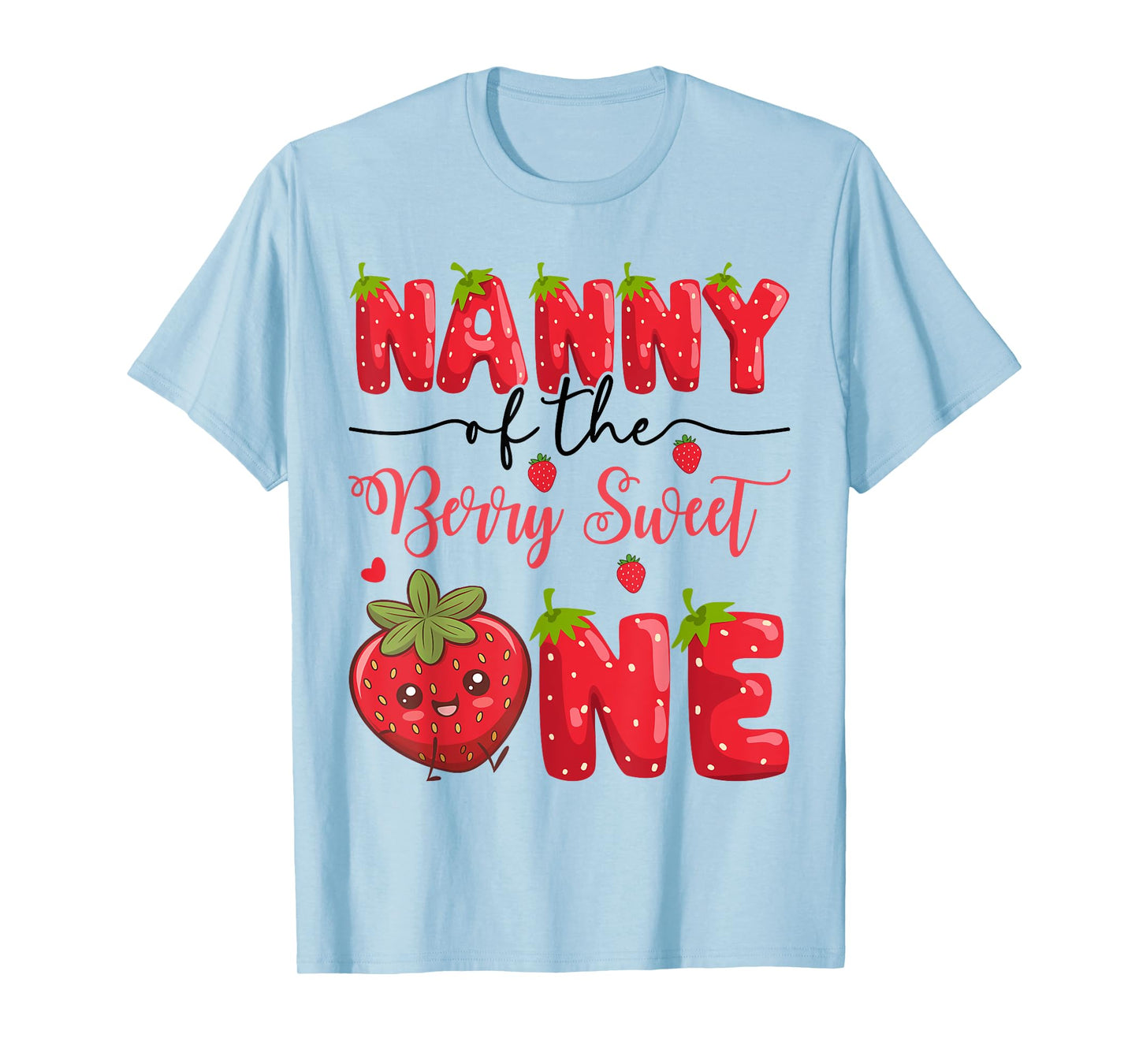 Nanny Of The Berry Sweet One Strawberry First Birthday T-Shirt