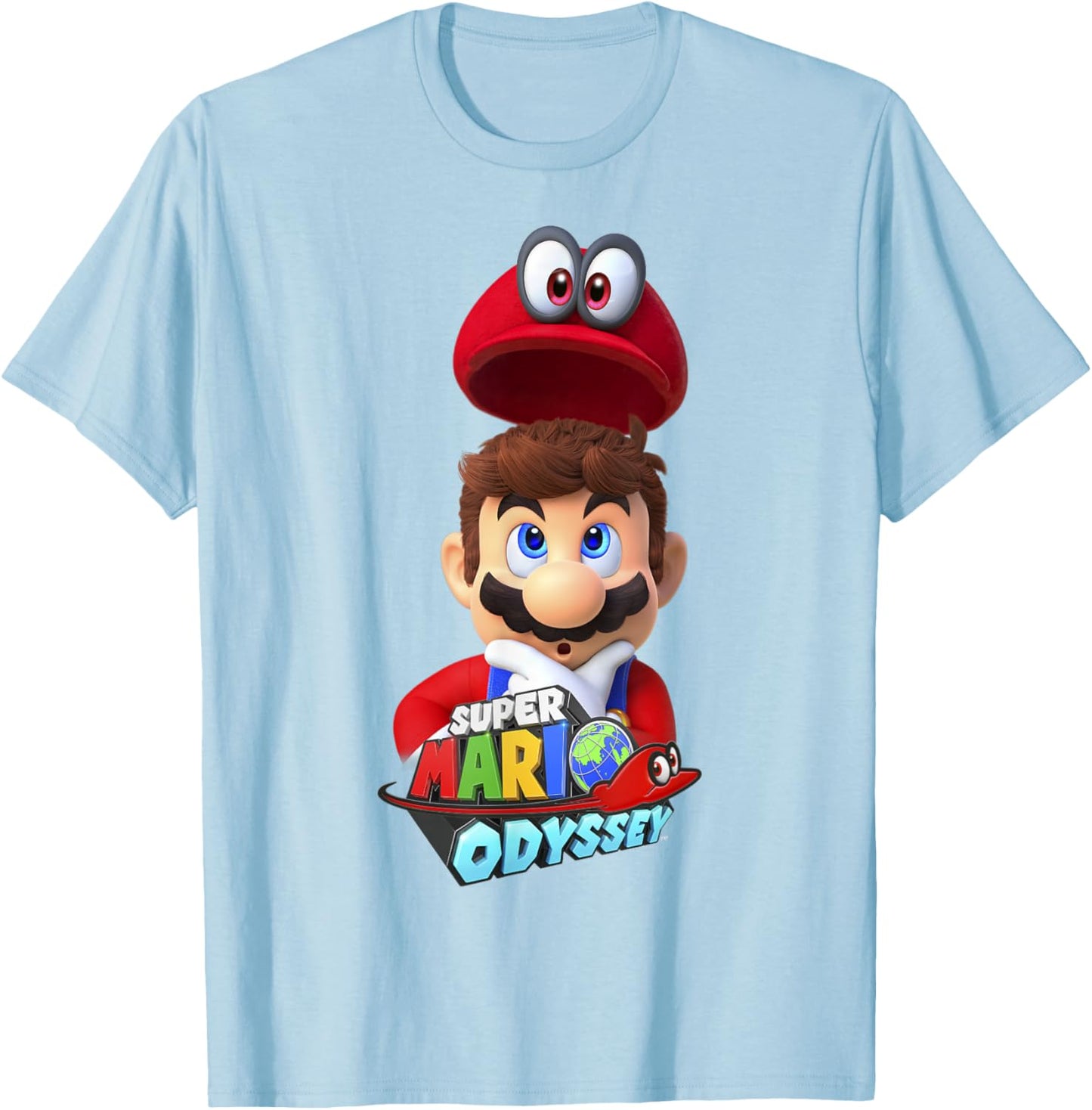 Super Mario Odyssey Game Logo Cappy Mario Graphic T-Shirt T-Shirt