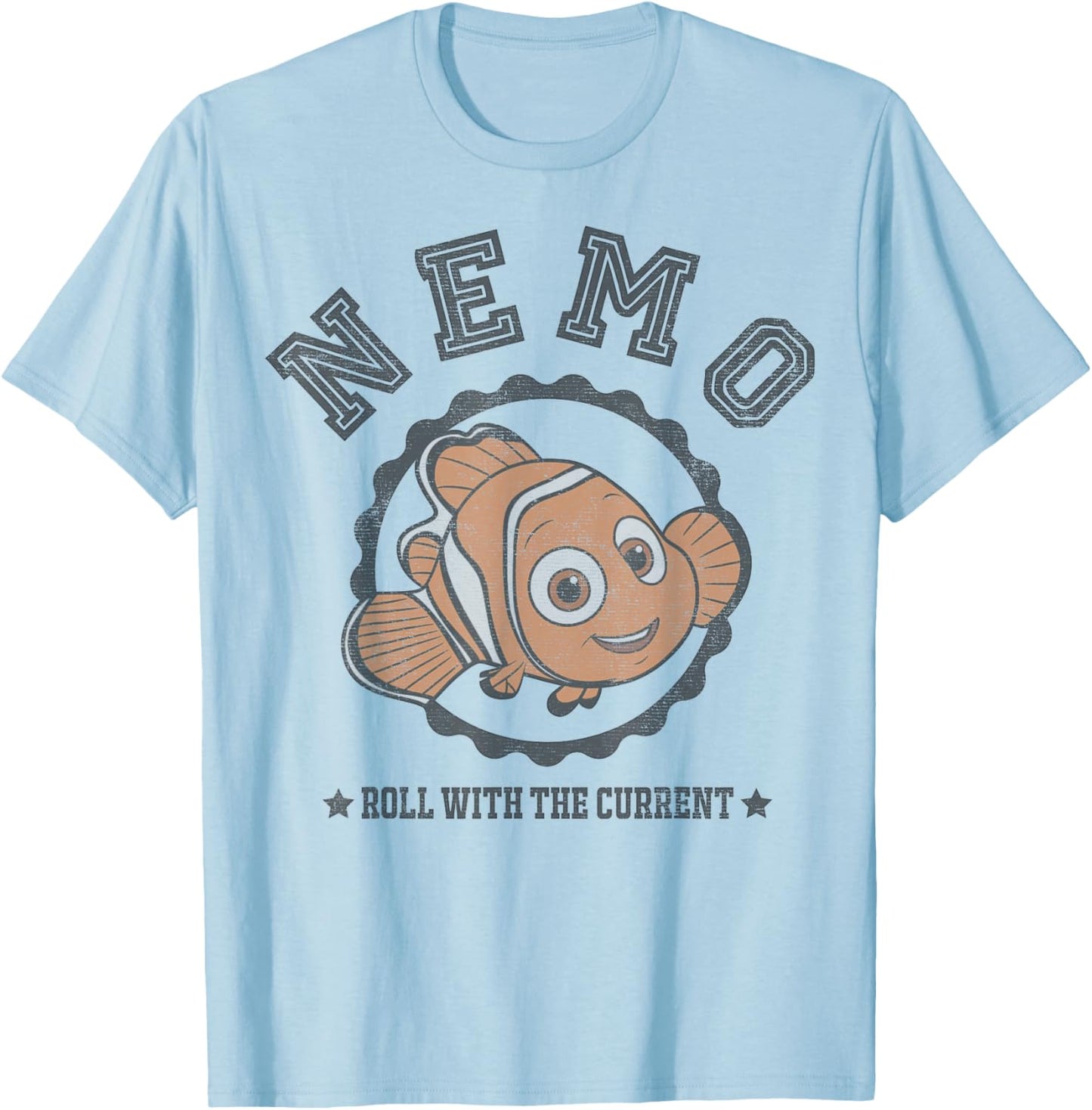 Disney Pixar Finding Dory Nemo Roll With The Current Logo T-Shirt