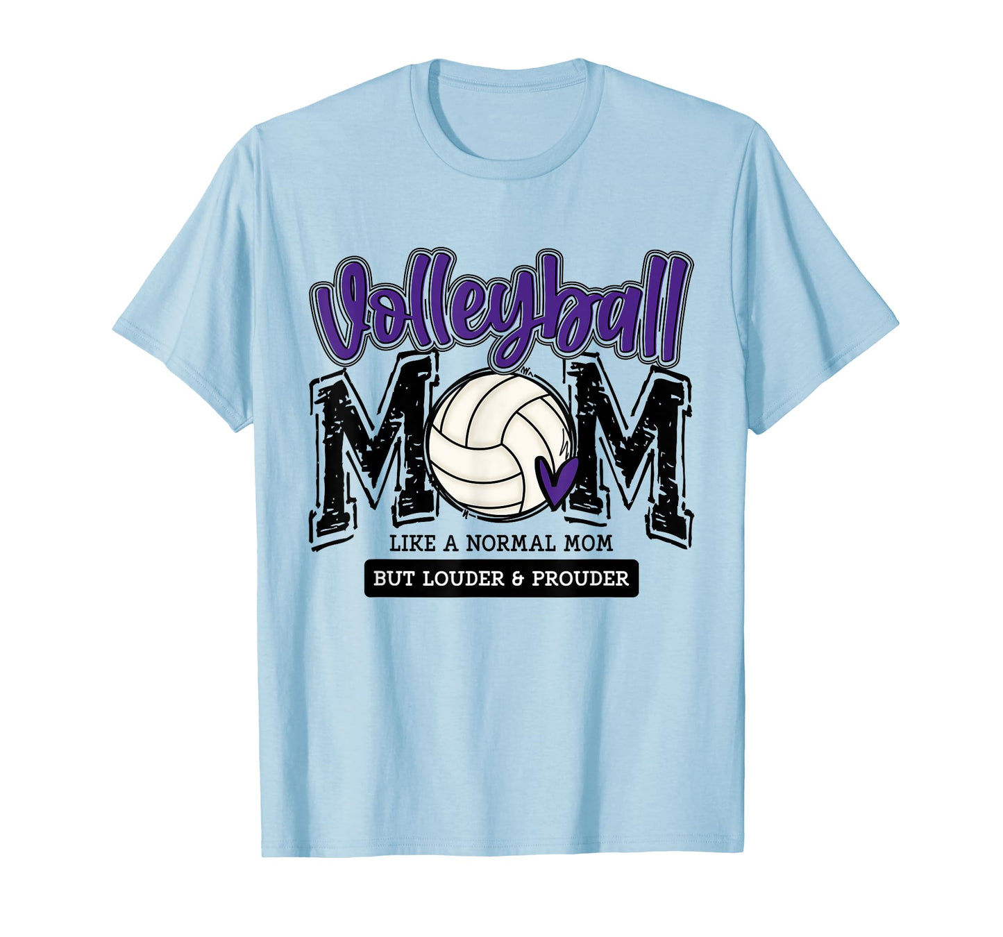 Volleyball Mom Purple Game Day Mama Daughter Family Team T-Shirt