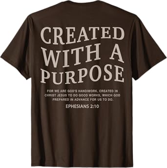 Men Created With A Purpose Christian Teen Girl Women Jesus T-Shirt
