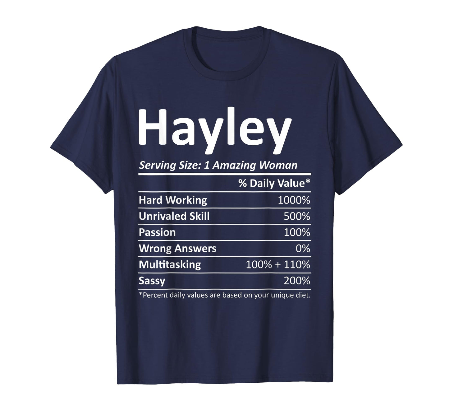 HAYLEY Nutrition Personalized Name Funny Christmas Idea T-Shirt