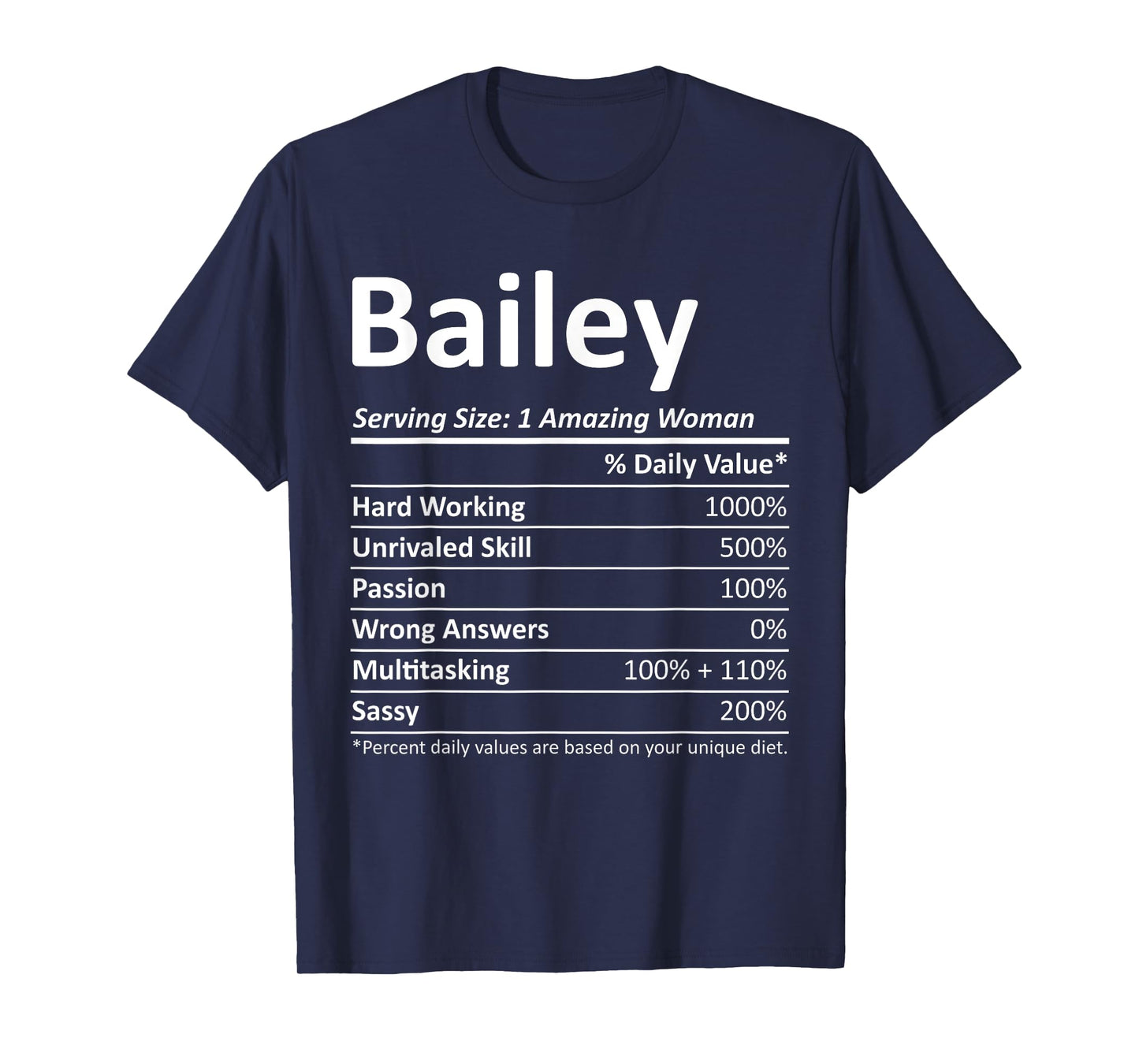 BAILEY Nutrition Personalized Name Funny Christmas Gift Idea T-Shirt