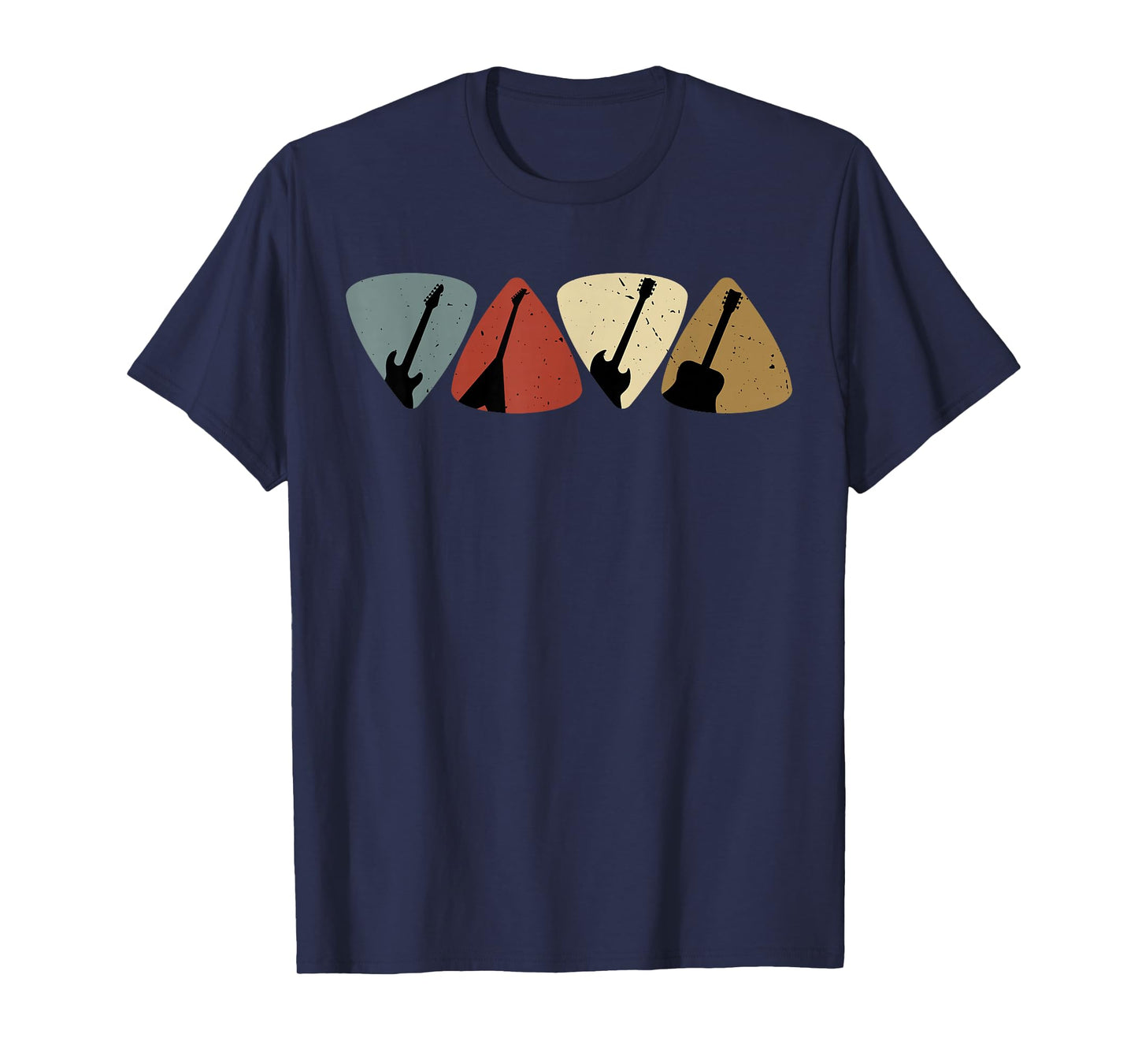 Retro Vintage Guitar Pick Player Guitarist Bassist Musician T-Shirt
