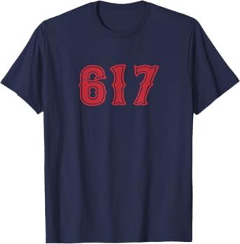 617 Area Code Boston Fan Baseball T-Shirt T-Shirt