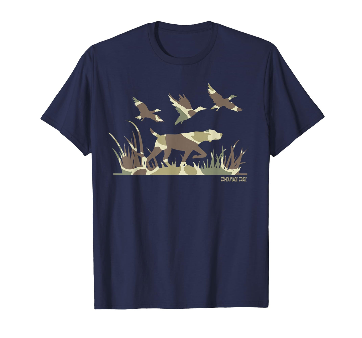 Duck Hunting Camouflage Camo Pointer Dog Camo Duck Hunter T-Shirt
