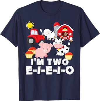 Old MacDonald Had a Farm Nursery Rhyme 2nd Birthday T-Shirt T-Shirt