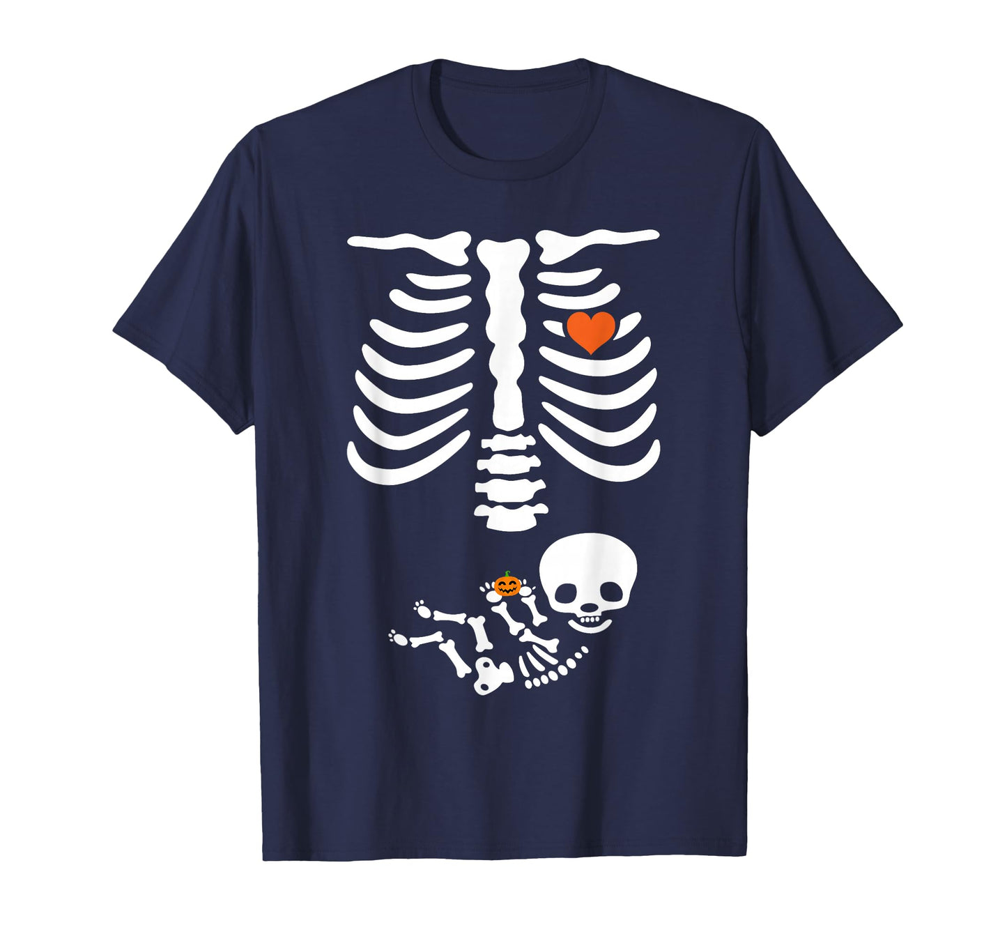 Pregnant Skeleton Halloween Maternity Costume for Mom Dad T-Shirt