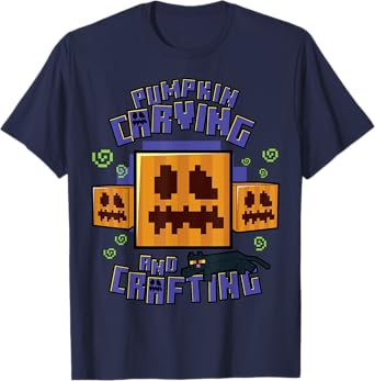 Minecraft Pumpkin Carving And Crafting Halloween T-Shirt