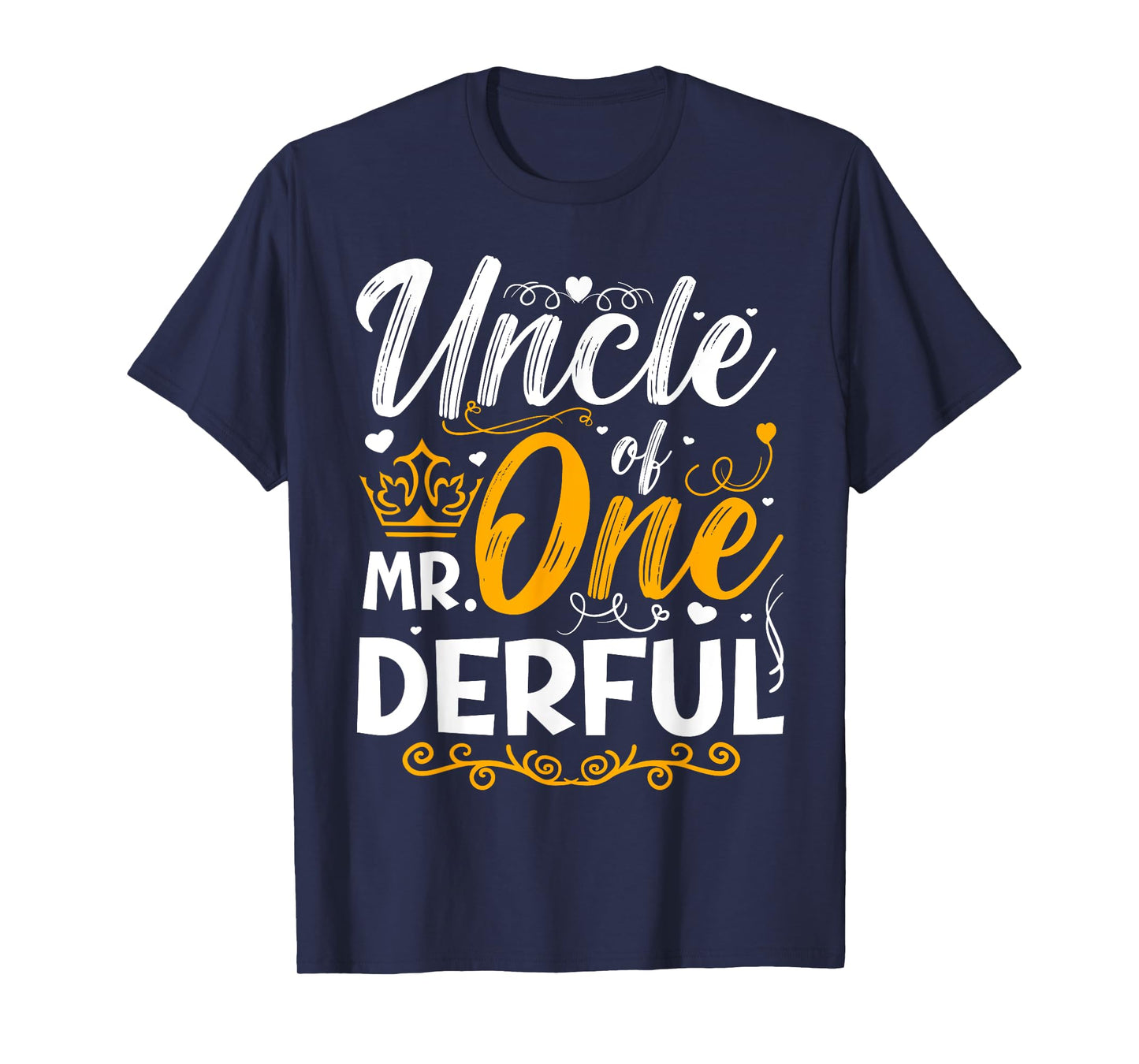 Uncle of Mr One Derful Party Matching Family 1st Birthday T-Shirt