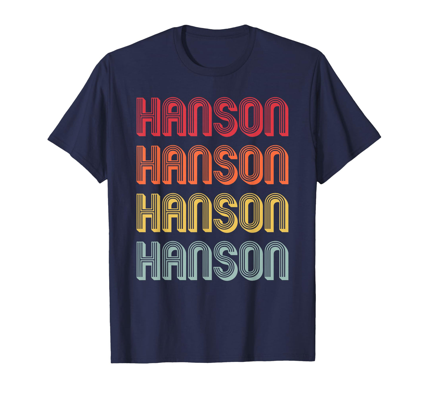 Customized Last Name Custom Family Christmas Team Hanson Gift Surname Funny Retro Vintage 80s Birthday Reunion T-Shirt