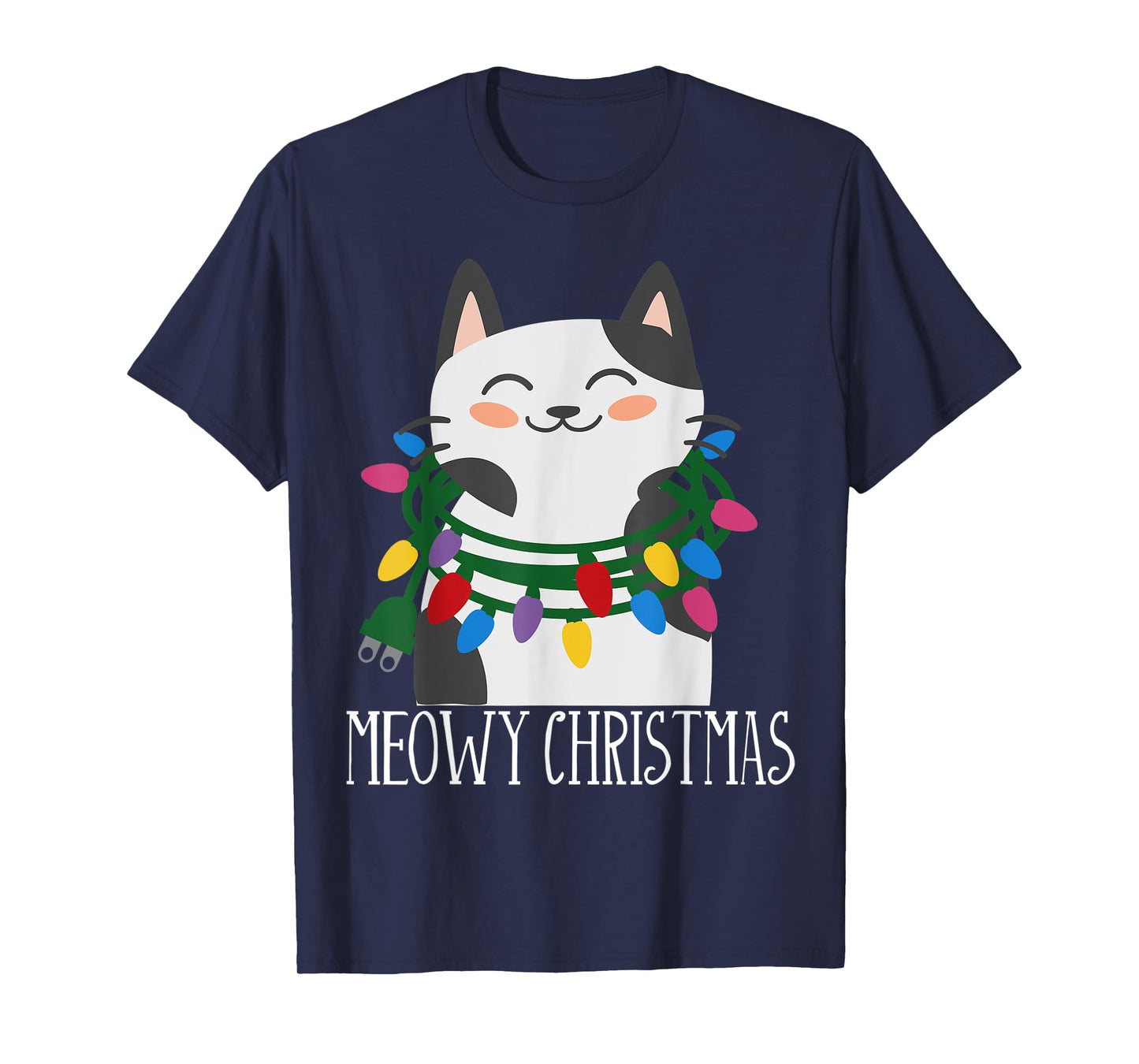 Meowy Christmas Holiday Tshirt - Funny Merry Catmas Tee
