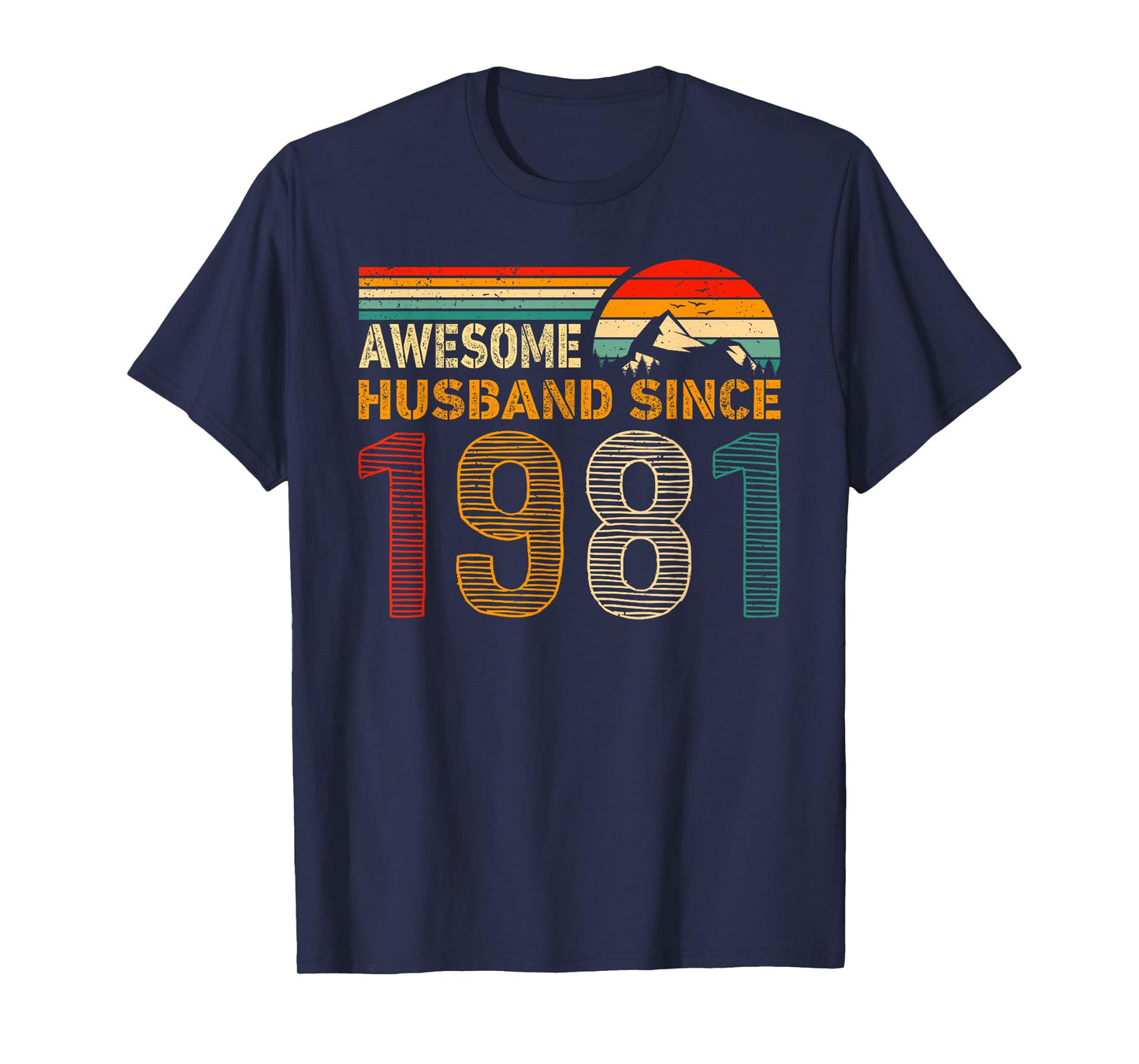 Awesome Husband Since 1981 Couples 1981 Wedding Anniversary T-Shirt