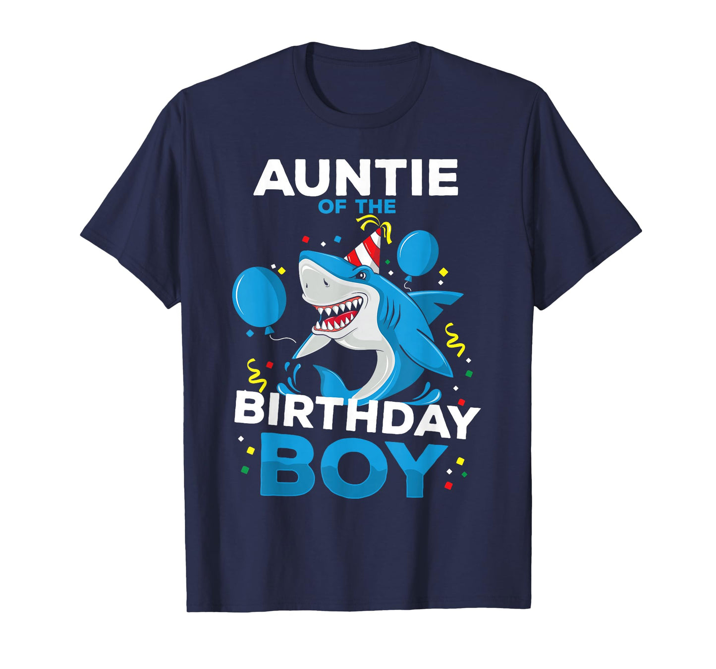 Auntie of The Birthday Boy Shark Ocean Theme Matching Family T-Shirt