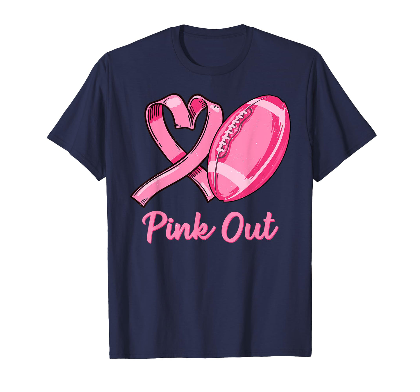 Pink Out Breast Cancer Awareness Bleached Football Mom Girls T-Shirt