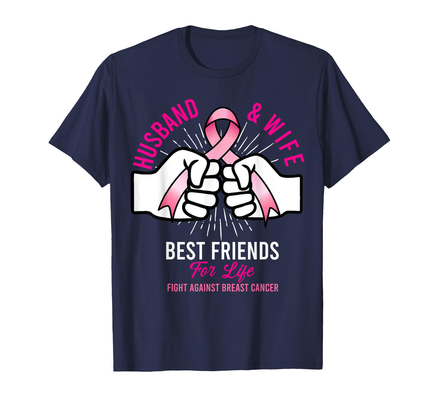 Husband And Wife Fight Cute Breast Cancer Awareness Gift T-Shirt