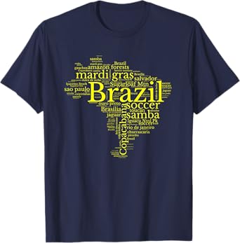 Brazil Map Brazilian Soccer Copacabana Brasil Men Women Gift T-Shirt
