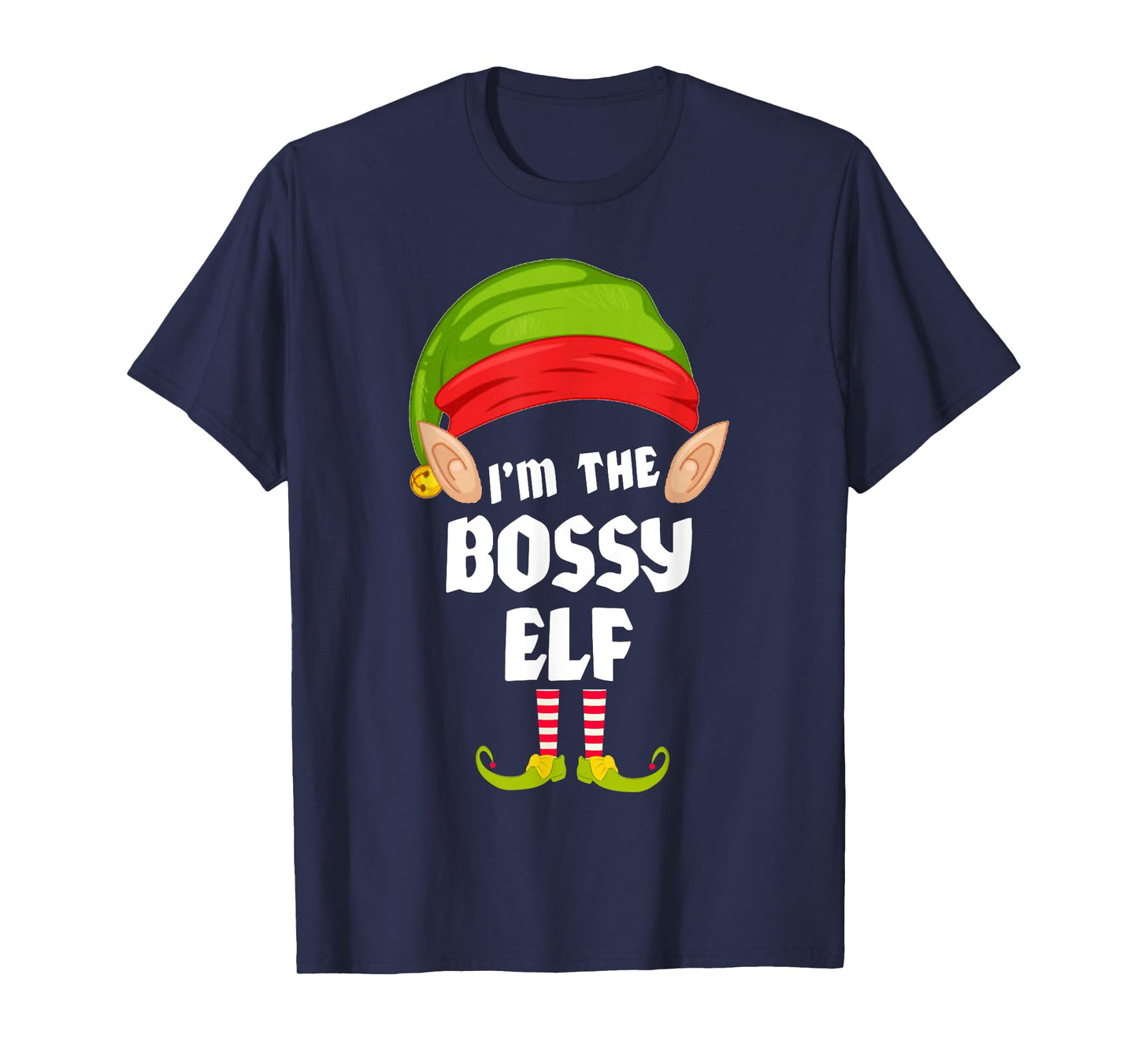 Funny Bossy Elf Matching Family Group PJ Christmas T-Shirt