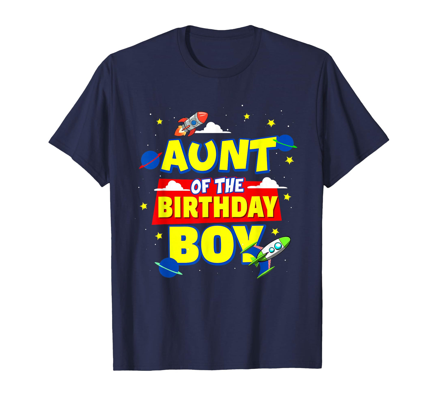 Aunt Of The Birthday Astronaut Boy Outer Space Theme Party T-Shirt