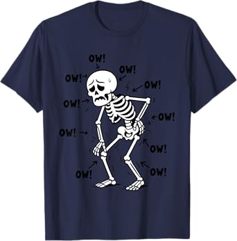 Ow Ow Ow Ow Ow Ow Ow Character Funny Skeleton T-Shirt