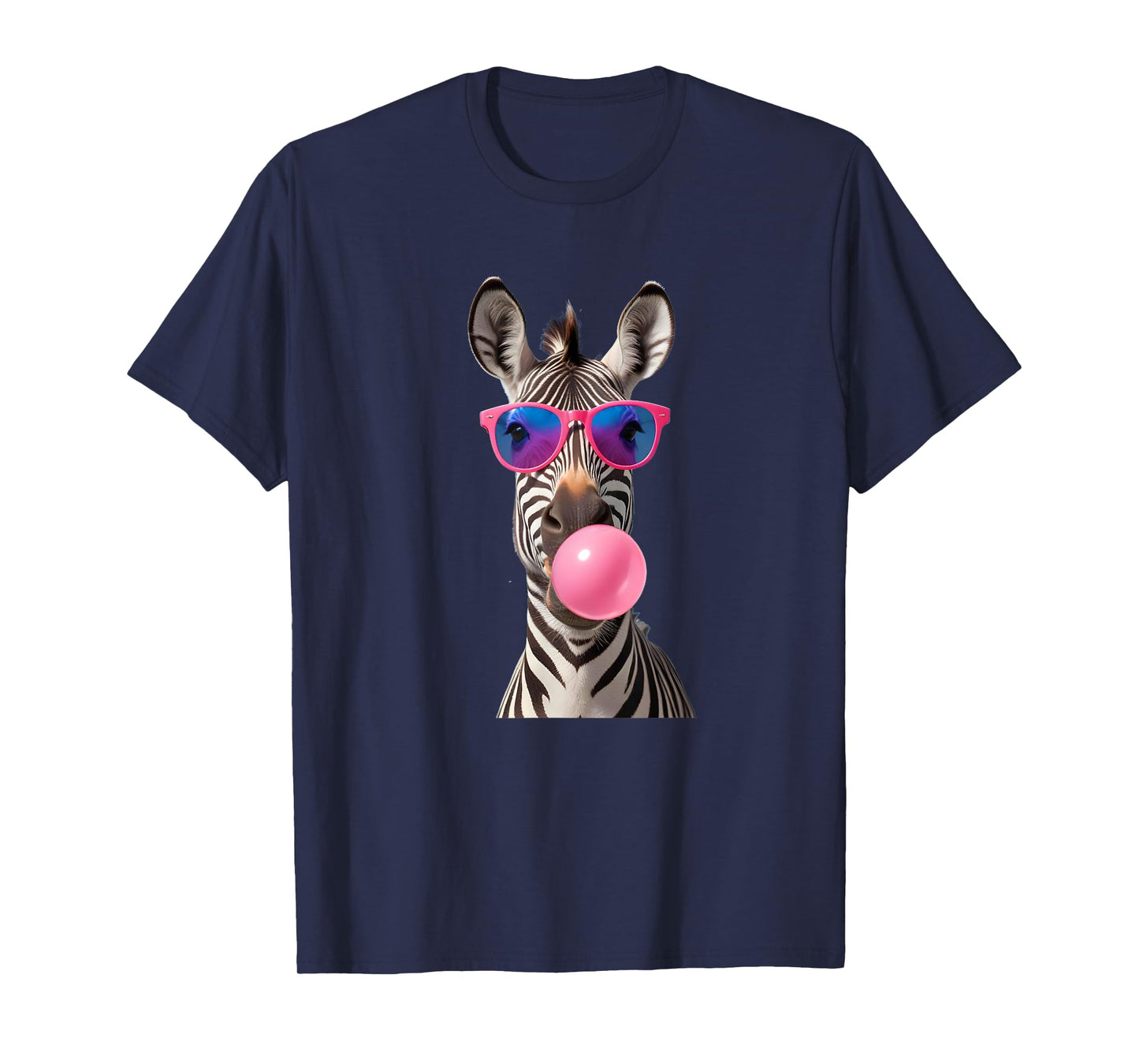 #snirt Funny Zebra Bubblegum Bubble Pink Sunglasses T-Shirt