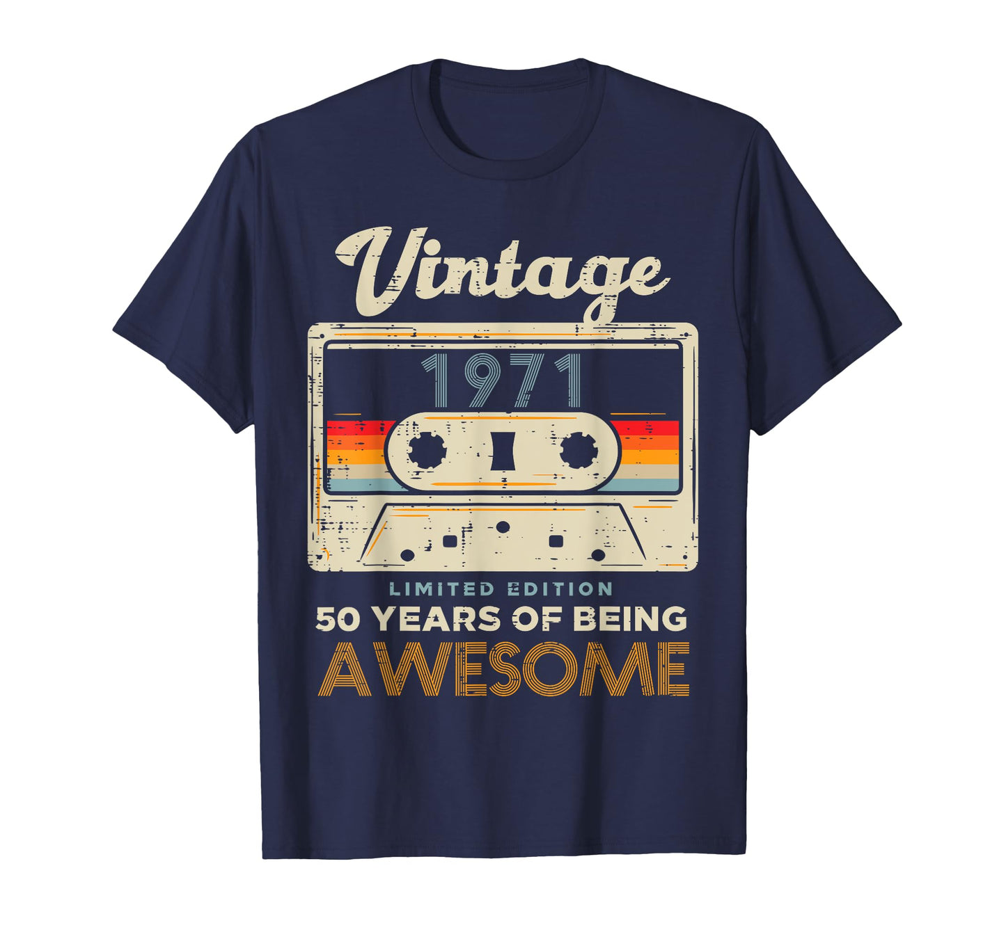 Vintage 1971 Cassette Tape 50 Awesome 50th Birthday Gift T-Shirt