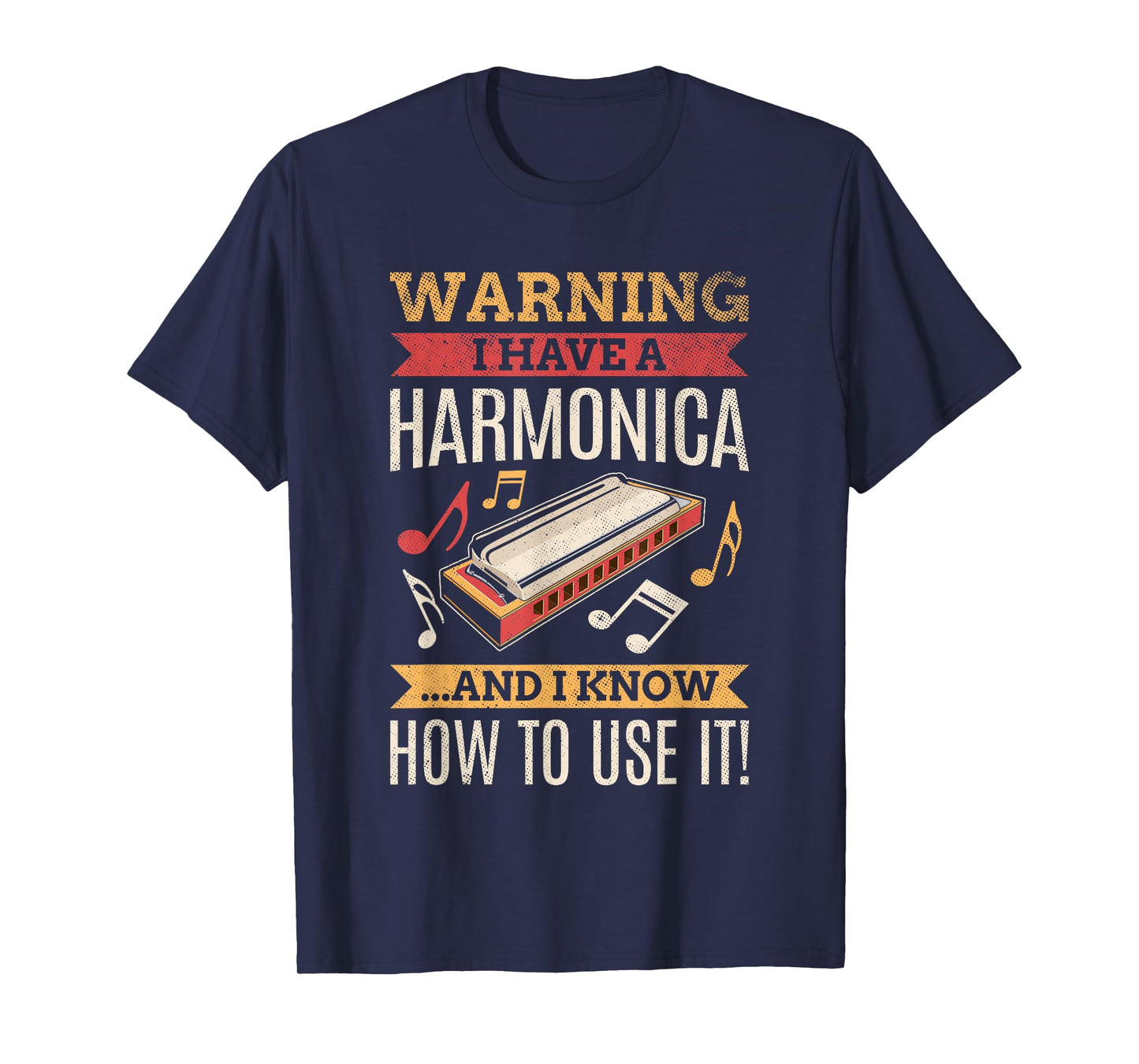 Harmonica Vintage Retro Harmonica Player Gift T-Shirt