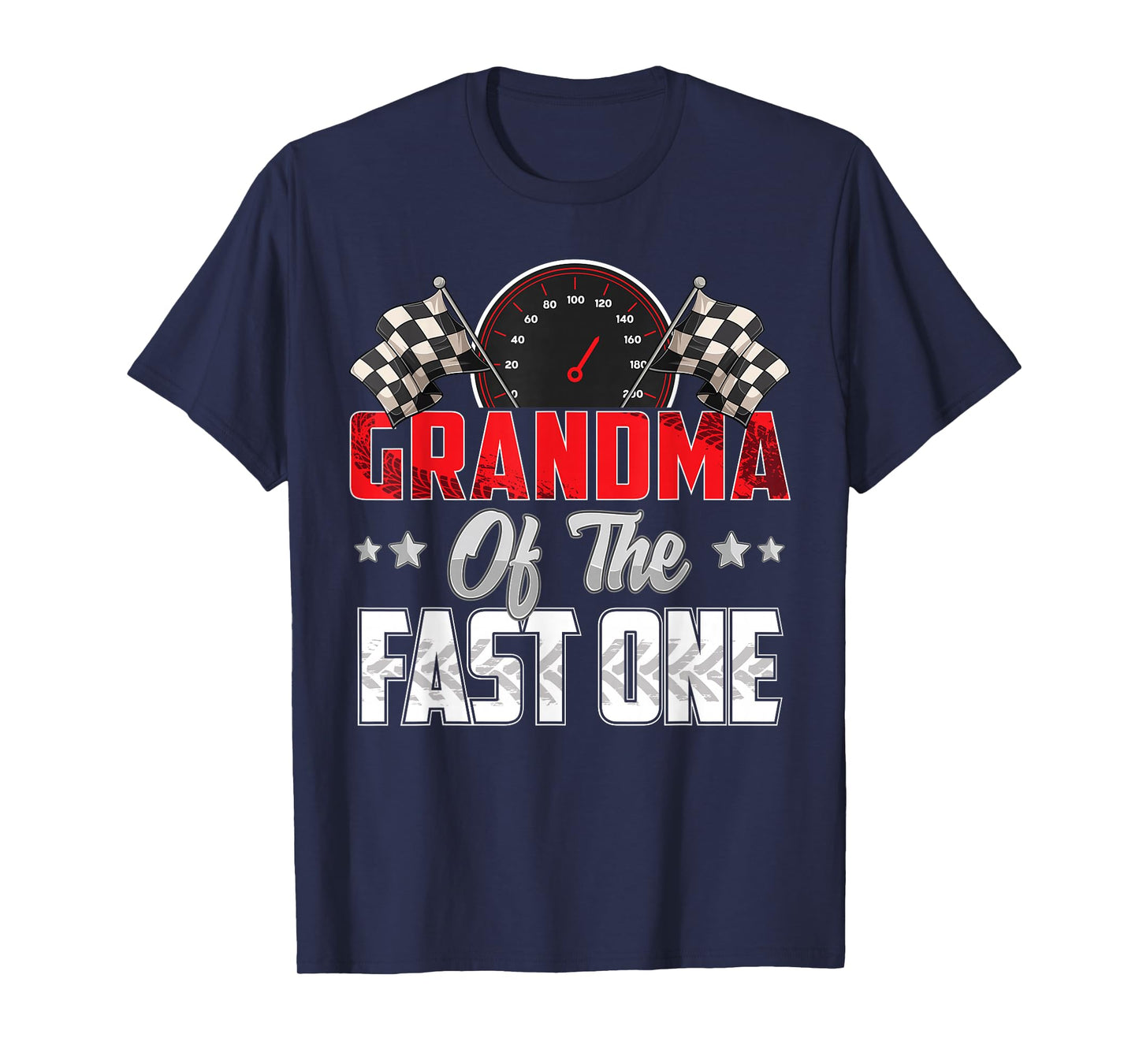 1 year old racing car fast one birthday 1st Family Grandma T-Shirt