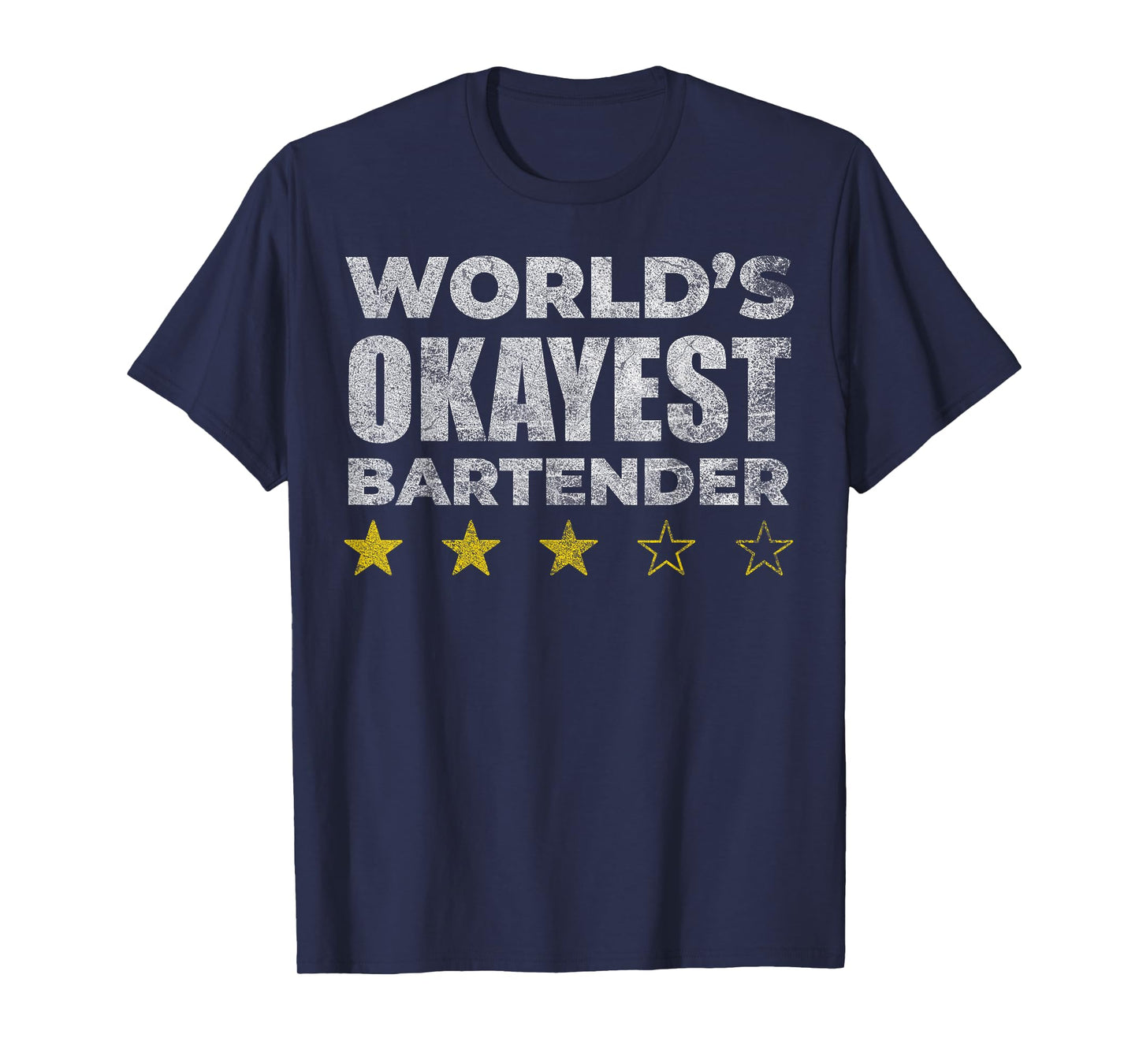 Funny Worlds Okayest Bartender - Vintage Style T-Shirt