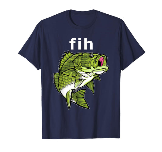 "Fih" Funny Misspelling Fish Meme, Simple Humor T-Shirt