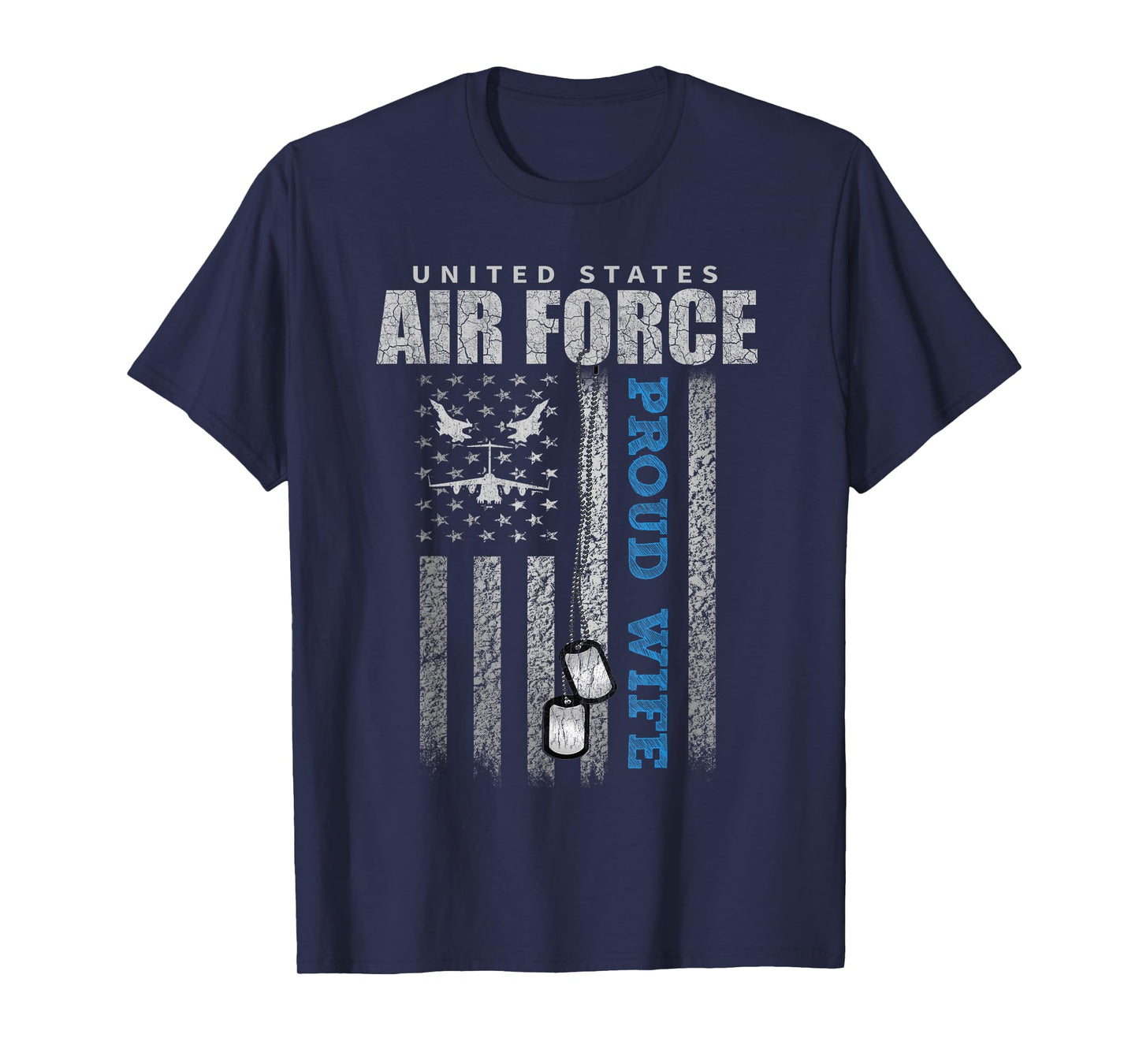 Proud Air Force Wife USA Flag T-Shirt