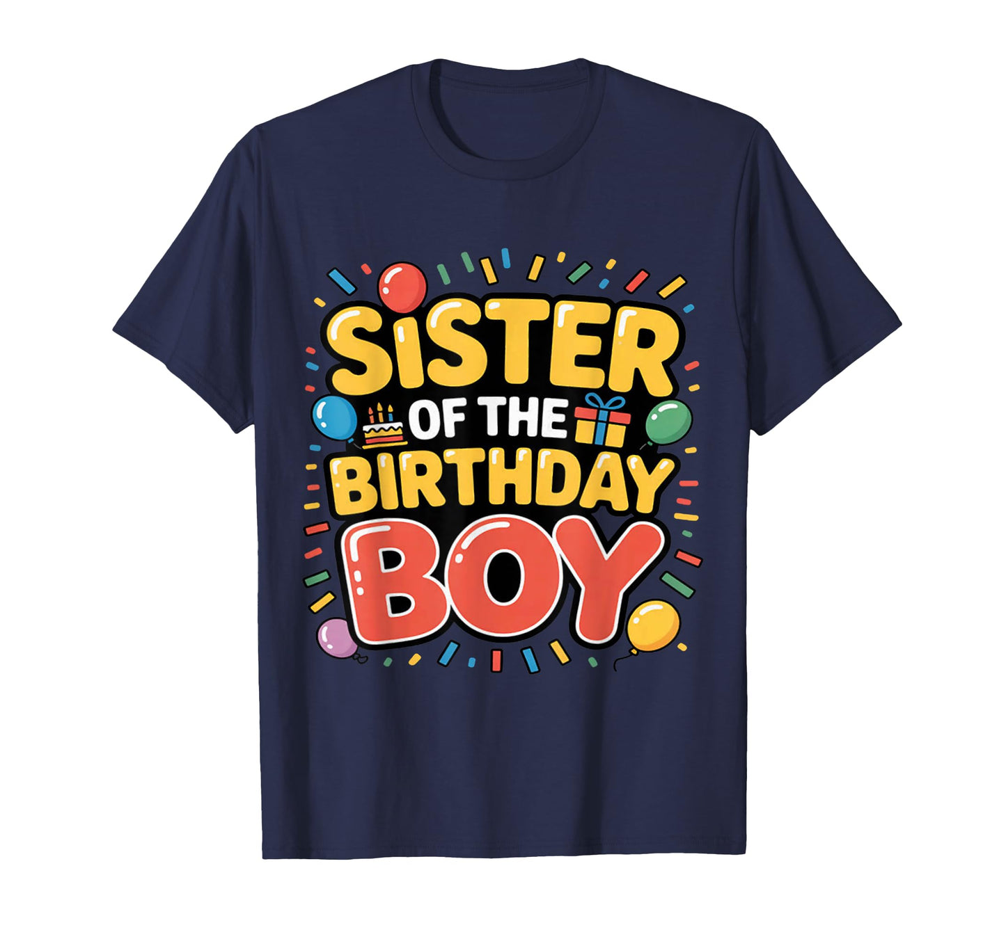 Funny Sister of The Birthday Boy Family Matching Dad Mom T-Shirt