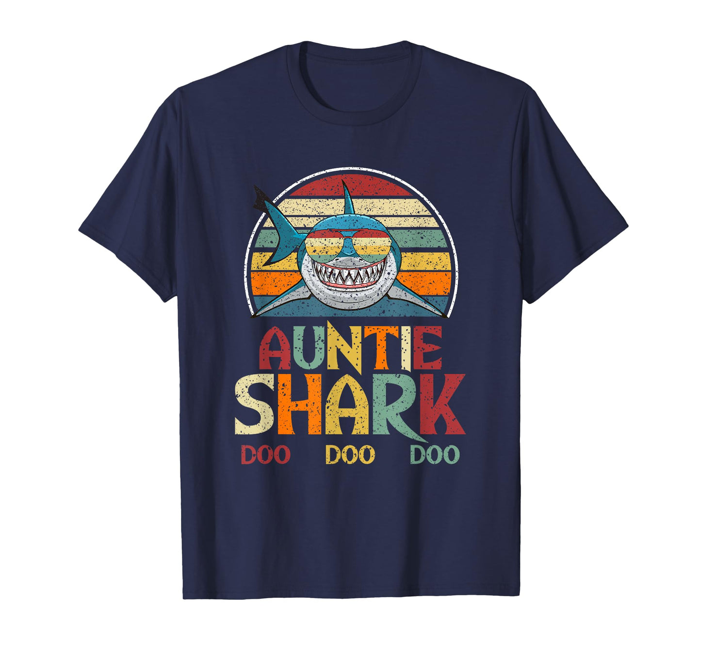 Retro Vintage Auntie Shark Aunt Gift T-Shirt