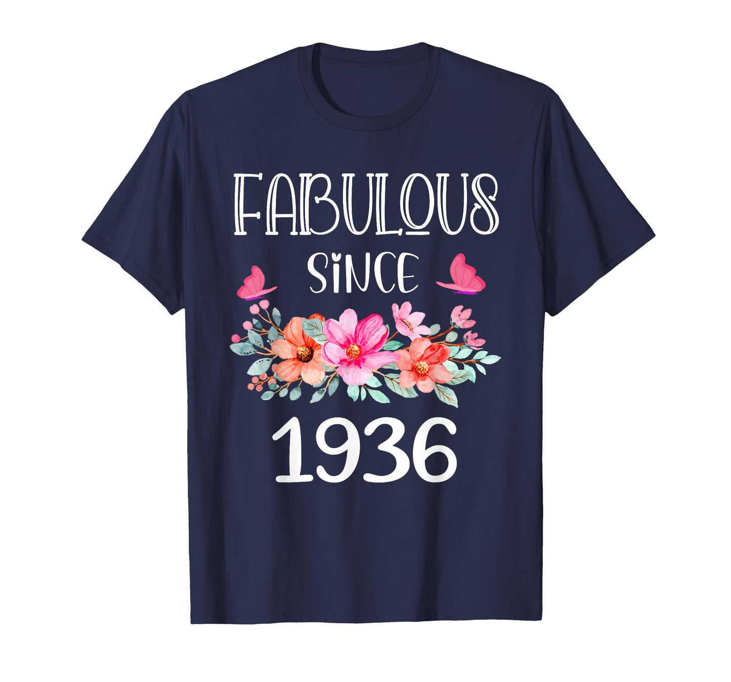 Fabulous Since 1936 Women 89 Years Old Floral 89th Birthday T-Shirt