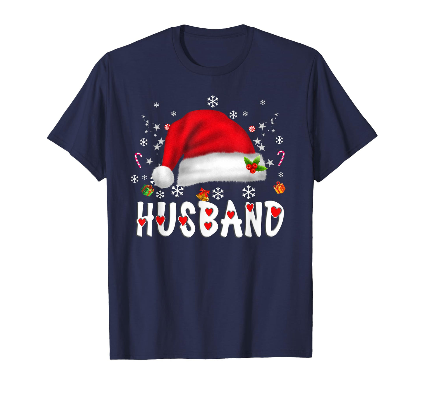 Husband Santa Christmas Family Matching Pajamas Xmas Mens T-Shirt