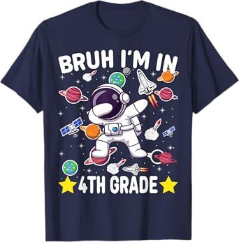 Fourth Grade Dabbing Boy Astronaut Bruh i'm in 4th Grade T-Shirt