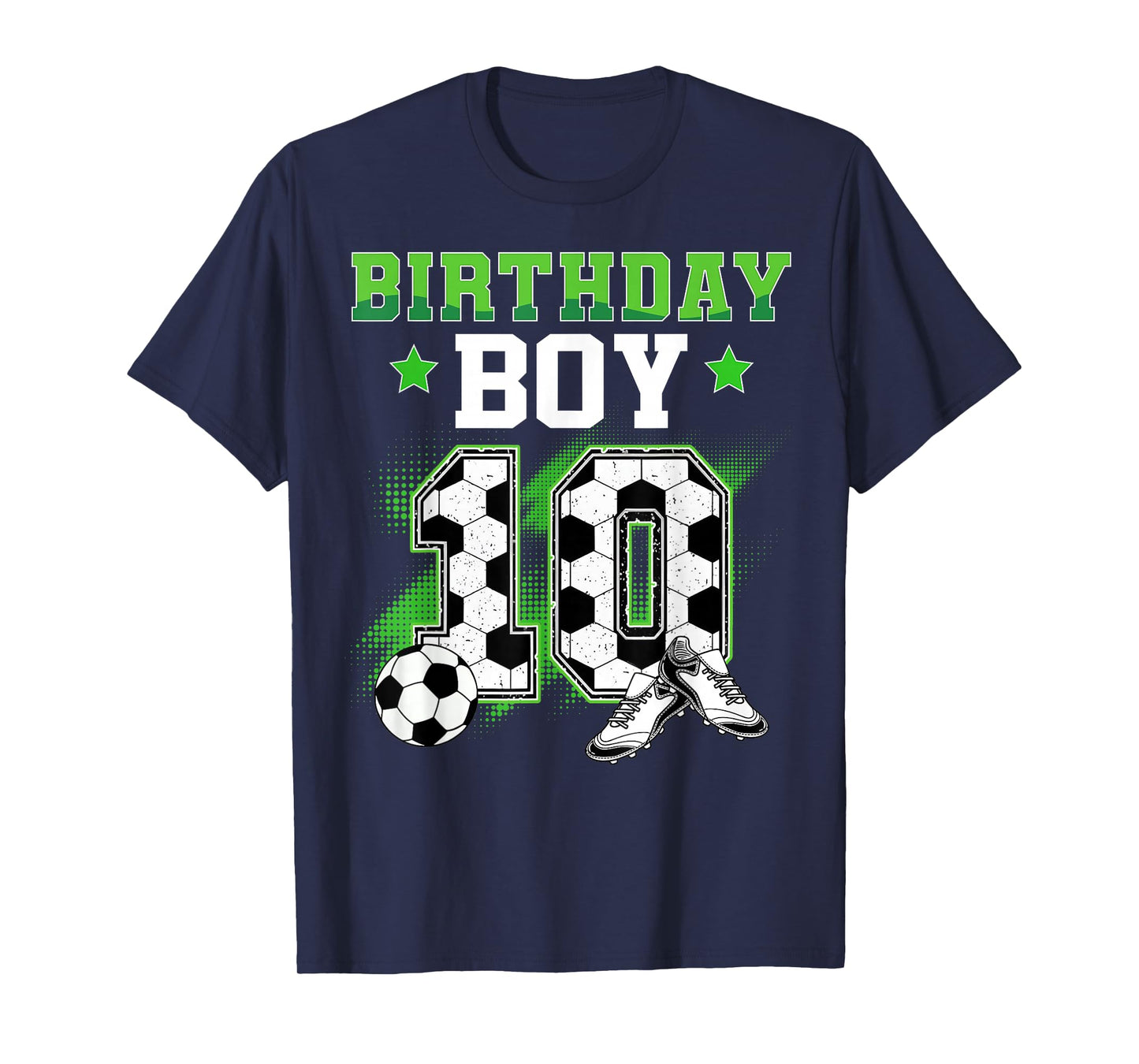 10th Birthday Boy Soccer 10 Year Old Sport 10yr Boys Party T-Shirt