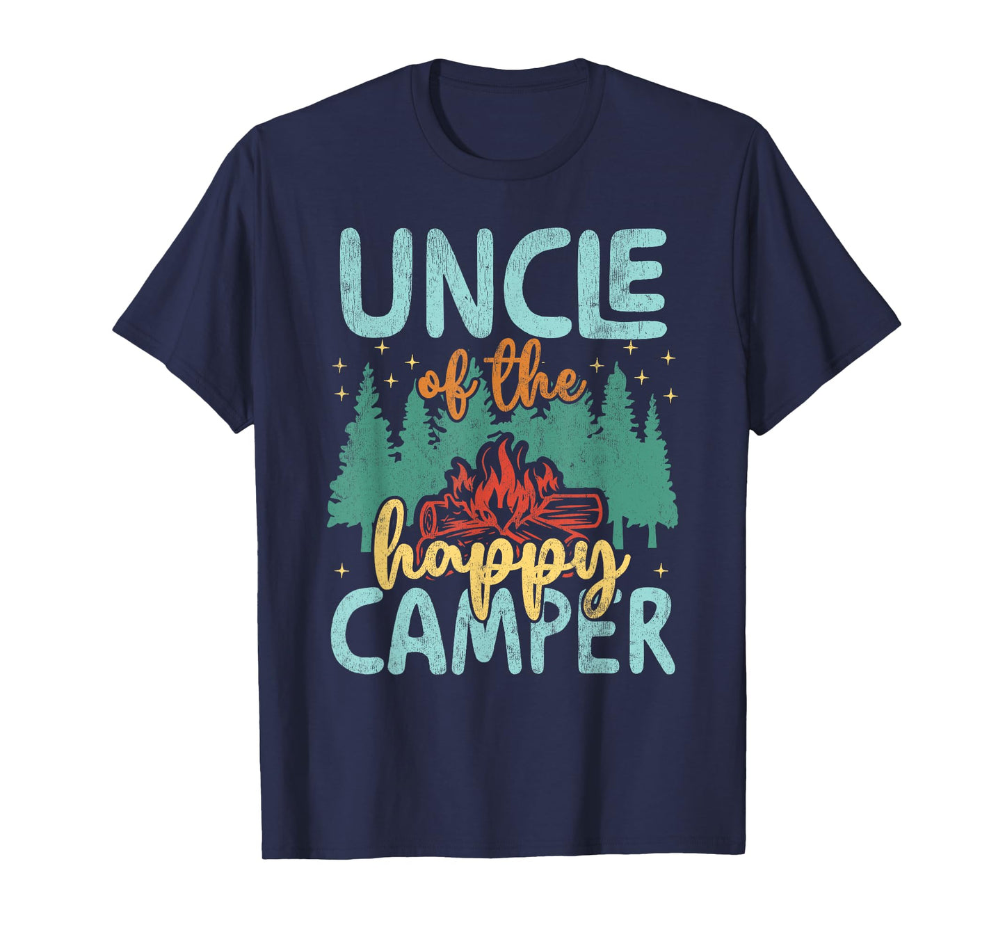 Uncle of Happy Camper 1st Birthday Party Retro Uncle T-Shirt