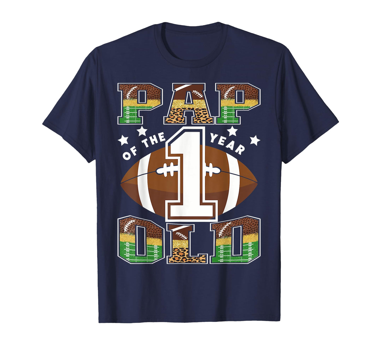 Pap Of The 1 Year Old Football 1St Year Down Birthday T-Shirt