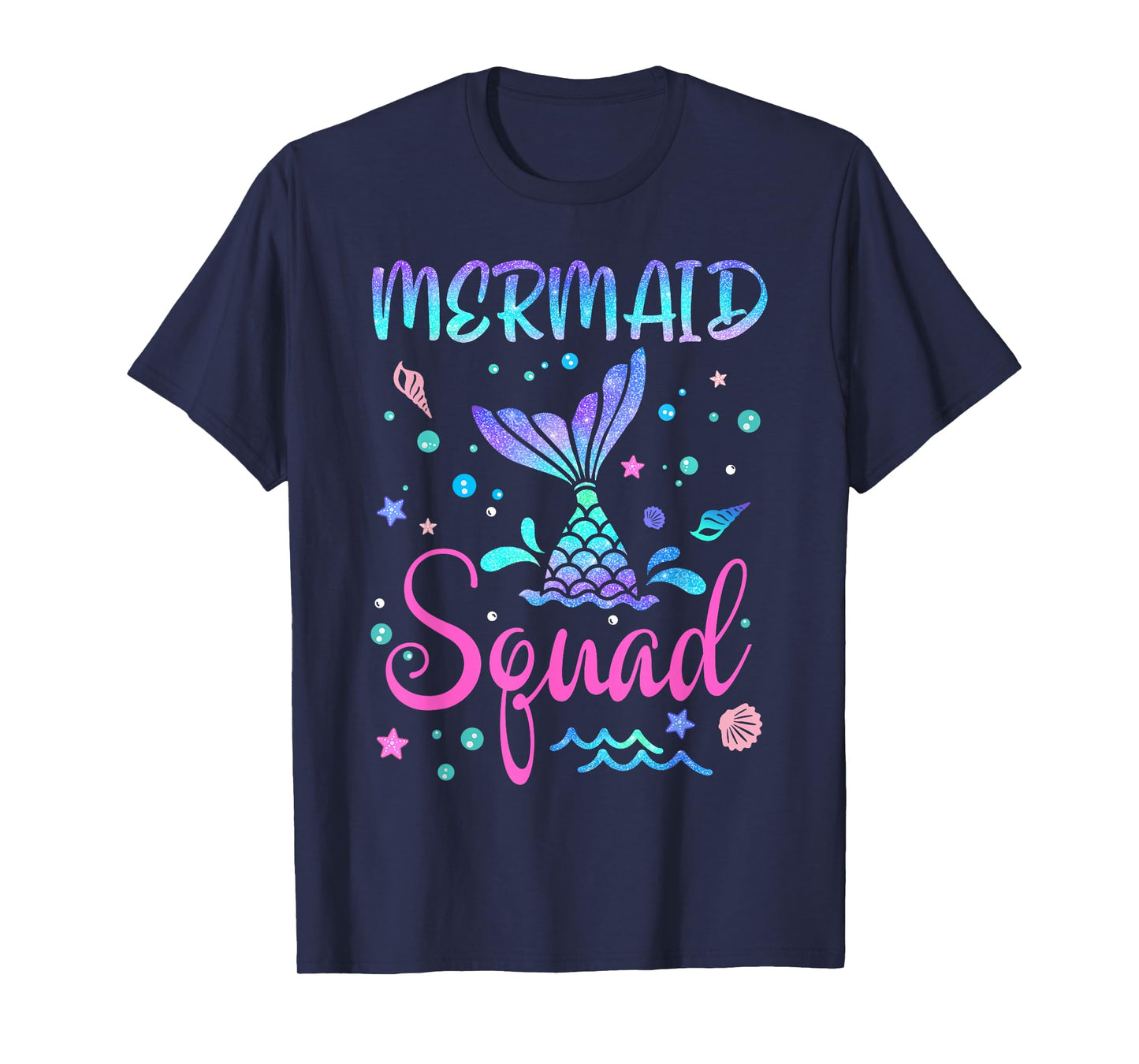 Mermaid Squad Of The Birthday Mermaid Tail Family Matching T-Shirt
