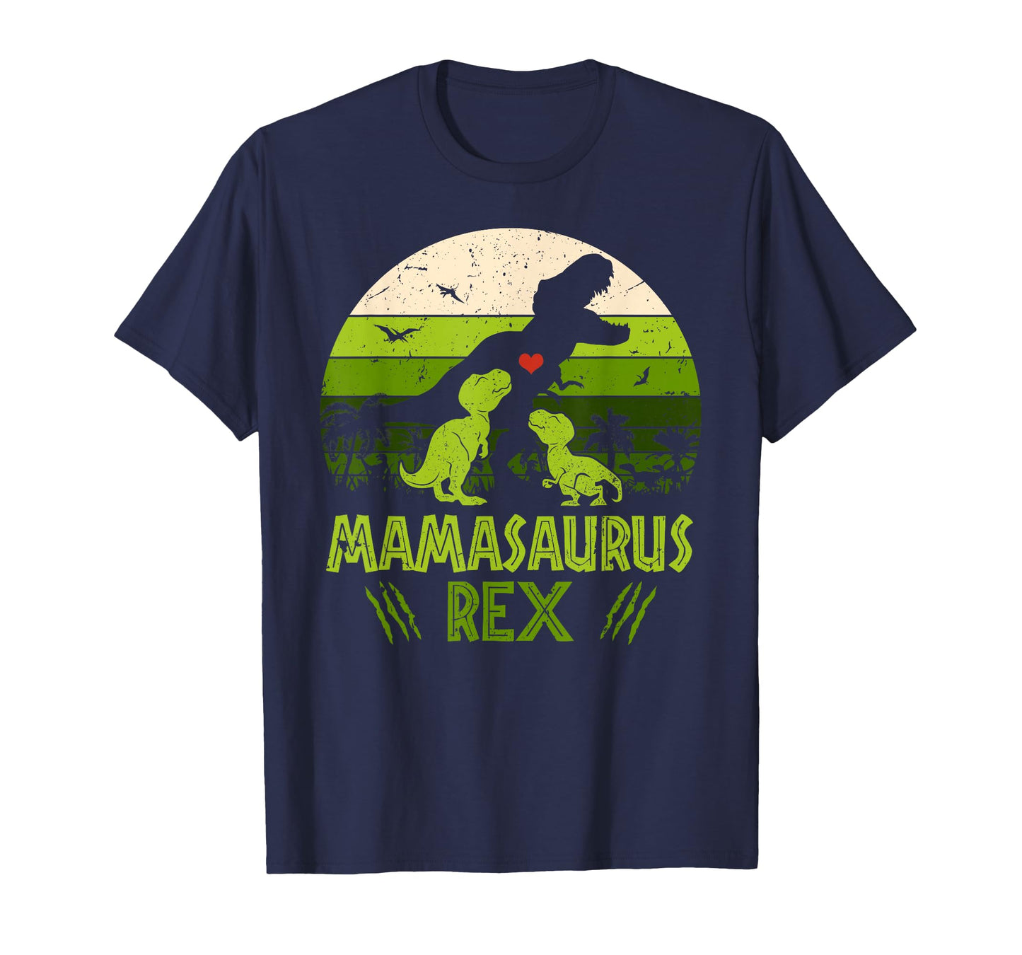 Vintage Retro 2 Kids Mamasaurus Dinosaur Lover Gift T-Shirt