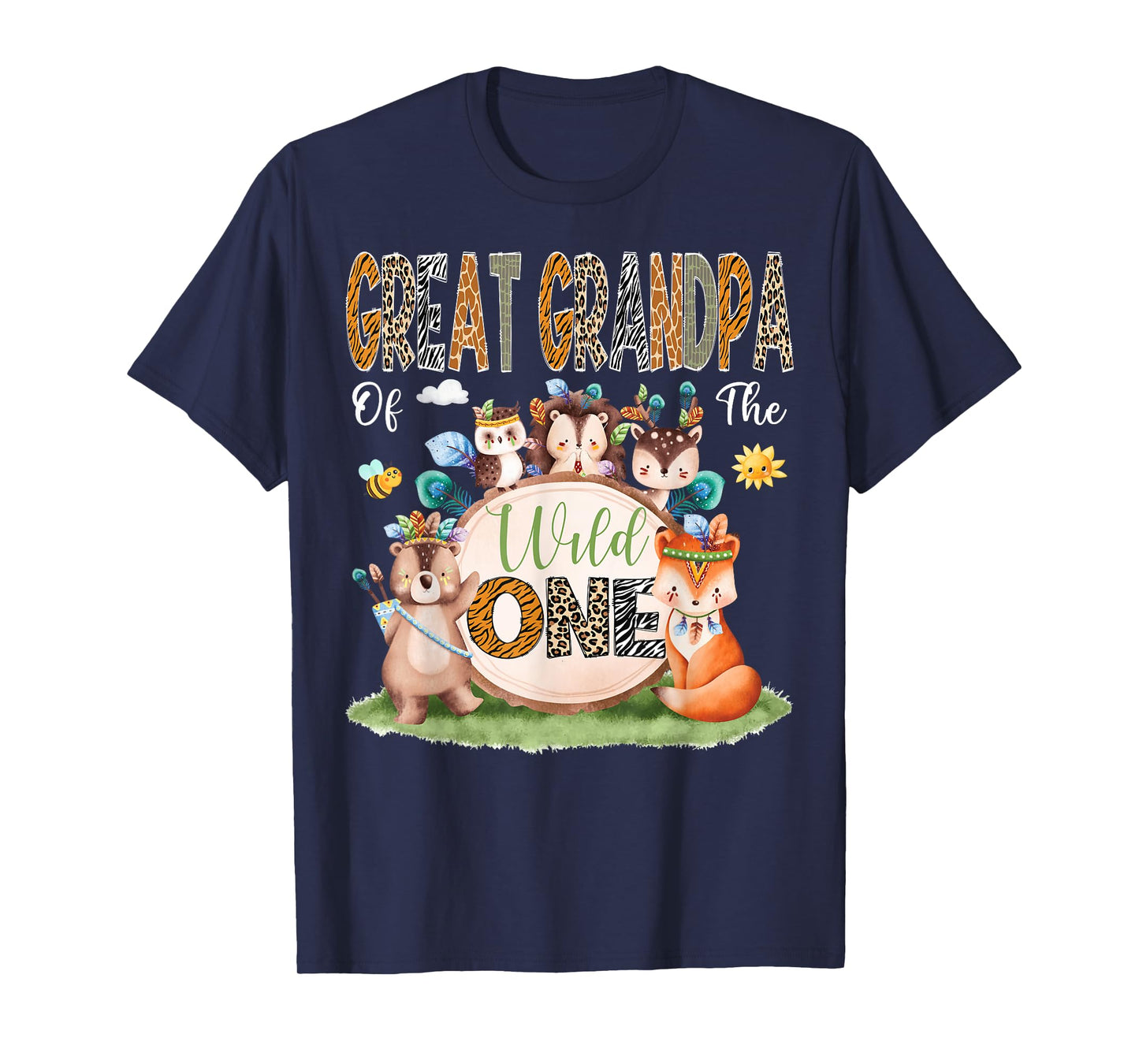 Great Grandpa Of The Wild One 1St Birthday Woodland Safari T-Shirt