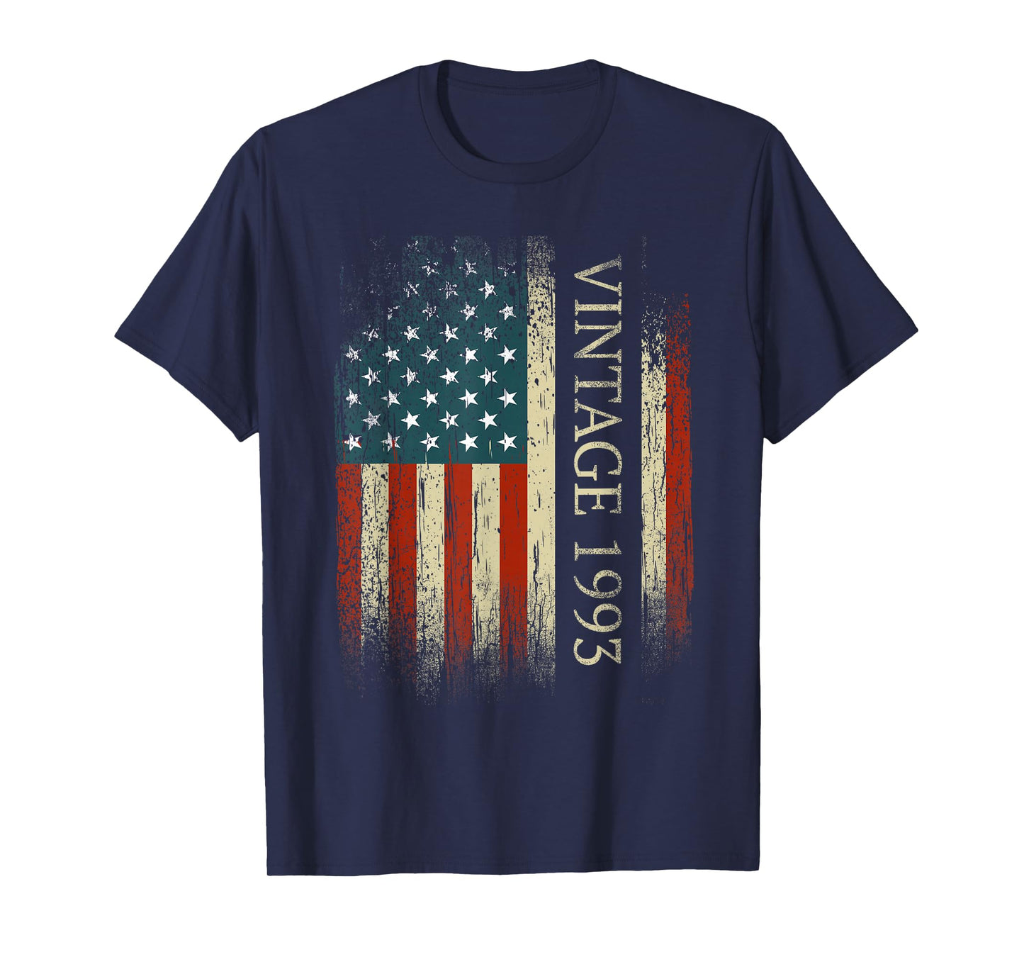 32nd Birthday Vintage 1993 Usa Flag 32 Year Old Gifts Bday T-Shirt