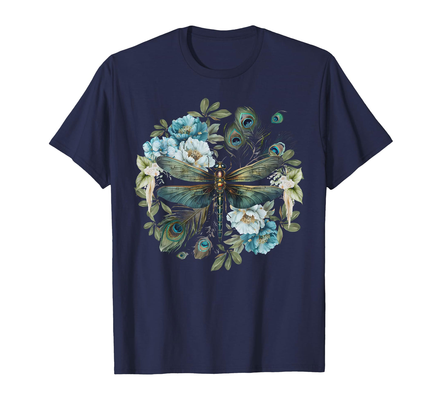 Dragonfly Dark Academia Insect Bug Flower Nature Goblincore T-Shirt