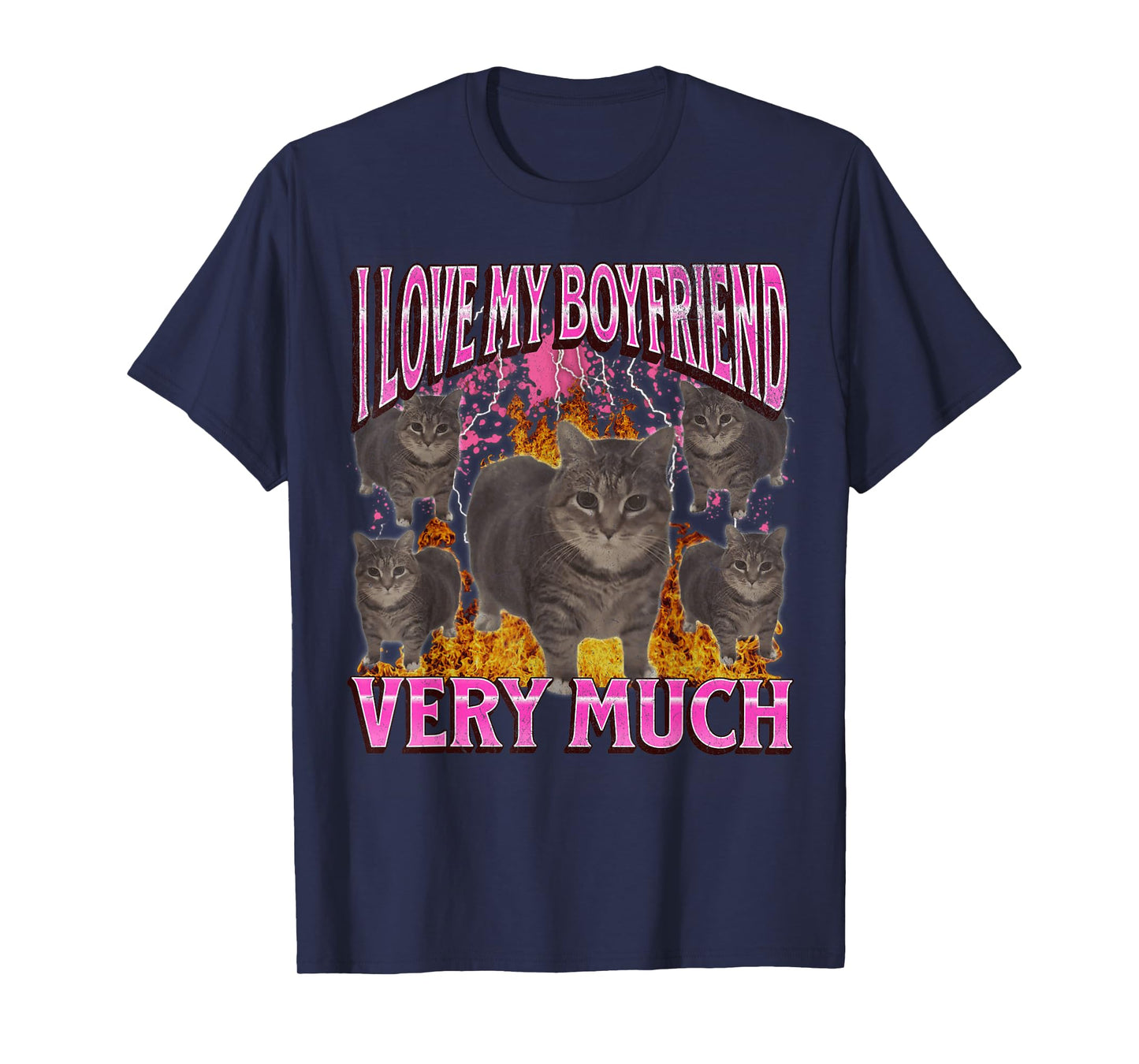 My Boyfriend Funny Oia Oia Cat Meme Bootleg Graphic T-Shirt