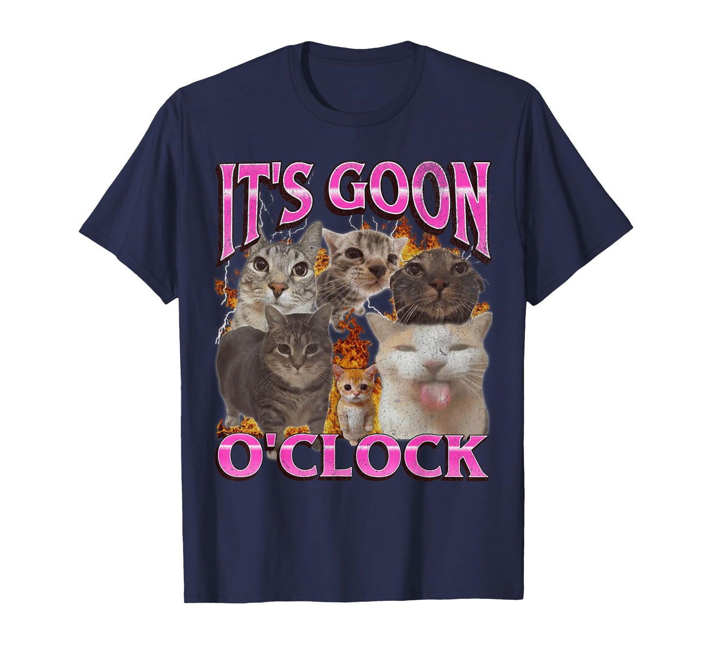 Gooning O'clock Funny Cat Meme Bootleg Graphic T-Shirt for Men Women