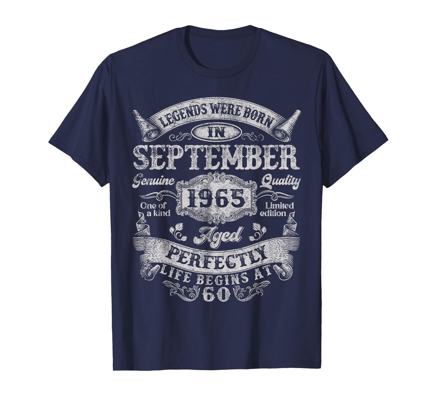 Legend Were Born In September 1965 Vintage 60th Birthday Men T-Shirt