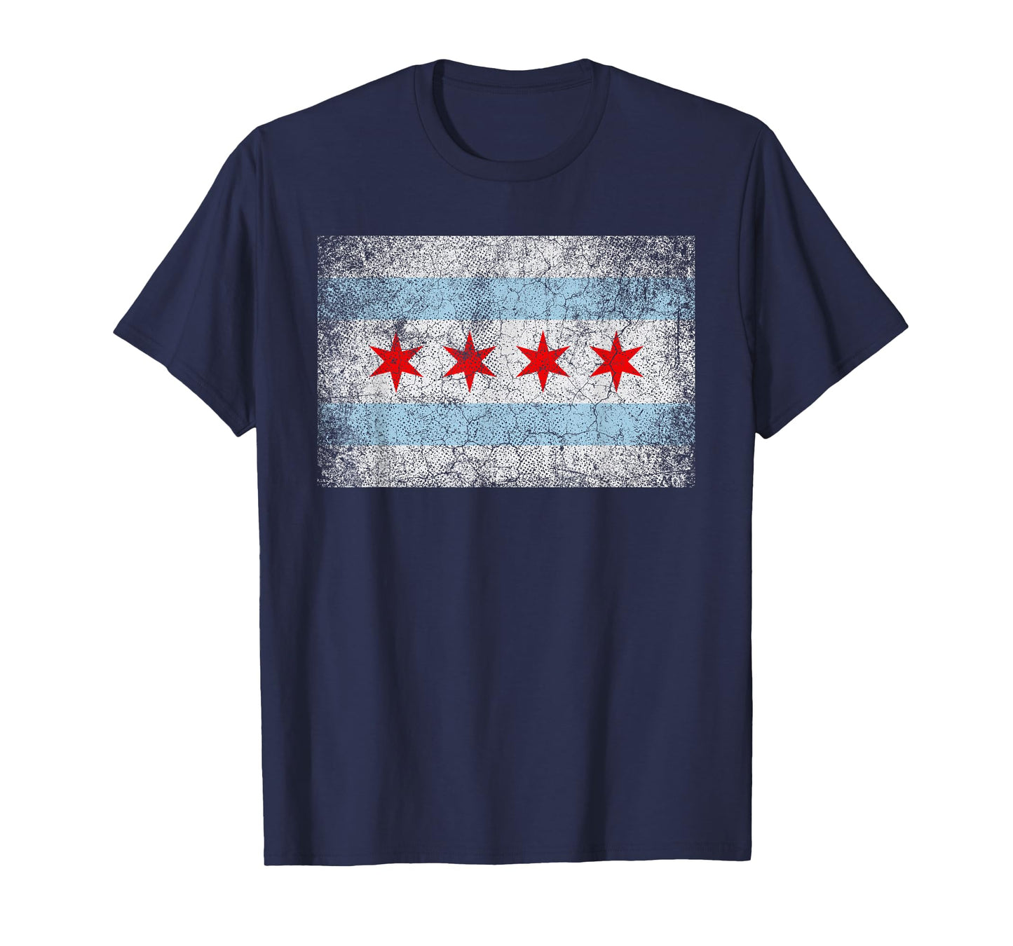 Chicago Flag Distressed Vintage Style Pride Men Women T-Shirt